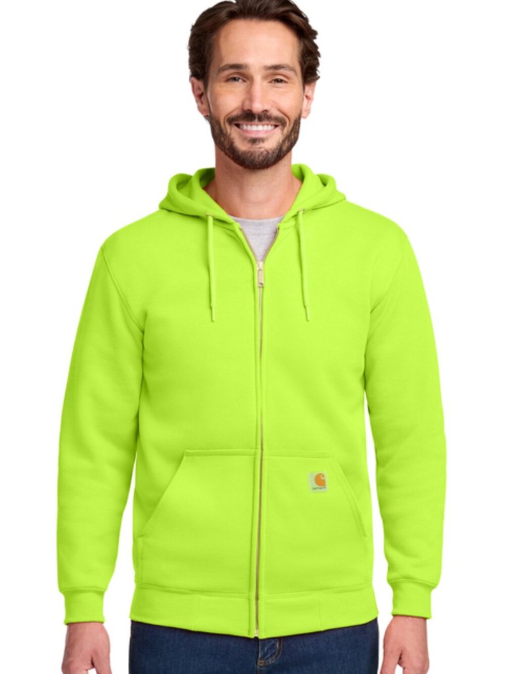 Carhartt Men's Hooded Zip-Front Midweight Sweatshirt - Yellow/Green